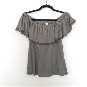 Splendid Convertible Off-the-Shoulder Top - Green - Medium